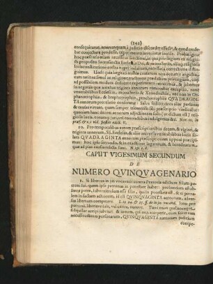 Caput Vigesimum Secundum. De Numero Quinquagenario.