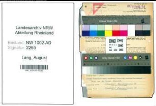 Entnazifizierung August Lang, geb. 06.01.1891 (Stadtoberinspektor)
