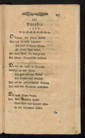 XIV. Parodie. 1768