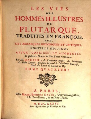 Les Vies Des Hommes Illustres De Plutarque, 4
