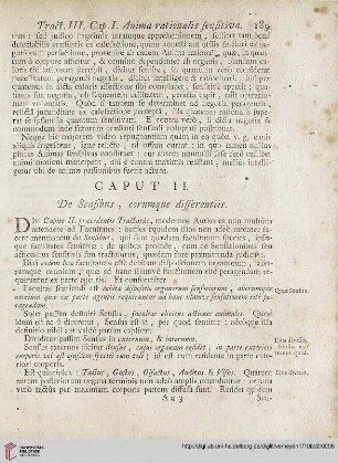 Caput II: De Sensibus, eorumque differentiis
