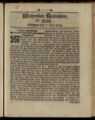 IV. - VII. Stück, Göttingen, Mart. 1735.