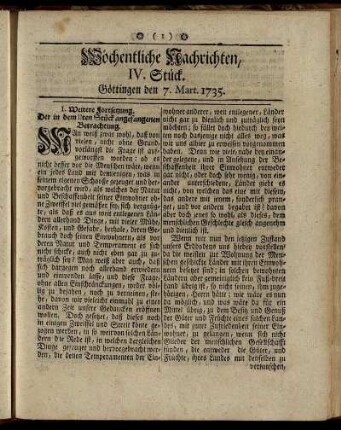 IV. - VII. Stück, Göttingen, Mart. 1735.