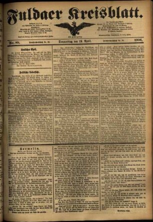 Ausgabe vom Donnerstag, den 19. April 1906.