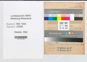 Entnazifizierung Otto Giesler, geb. 23.10.1906 (Schreiner)