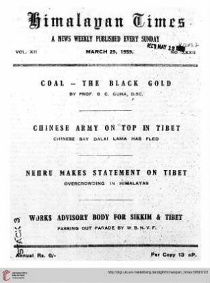 No. XXXII (29 March 1959)
