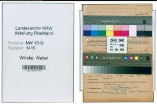 Entnazifizierung Walter Willeke , geb. 10.09.1900 (Richtmeister)
