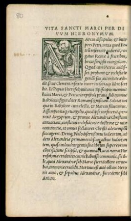 Vita Sancti Marci Per Divum Hieronymum.
