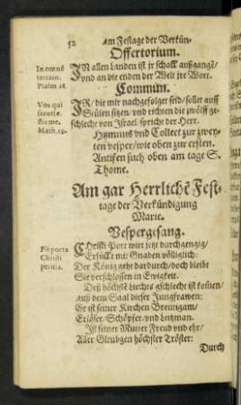 Am gar Herrlichen Festtage der Verkündigung Marie.
