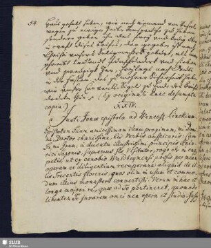 XXIV. Justi jonae epistola [bis] XXV.