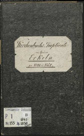 Kirchenbuchduplikat der katholischen Gemeinde Erkeln, Kreis Höxter (GHT 1841-1850) (Gemeinde: Katholische Gemeinde Erkeln)
