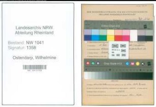 Entnazifizierung Wilhelmine Ostendarp , geb. 11.02.1891 (Lehrerin)