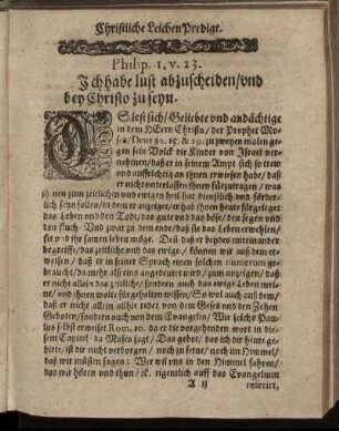 Christliche LeichenPredigt.