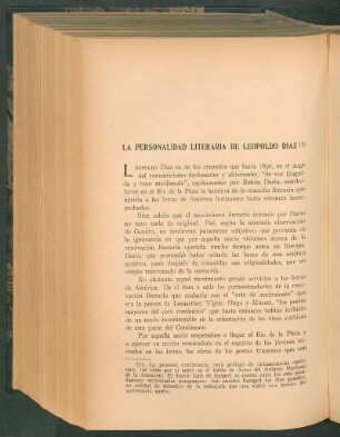 La personalidad literaria de Leopoldo Díaz