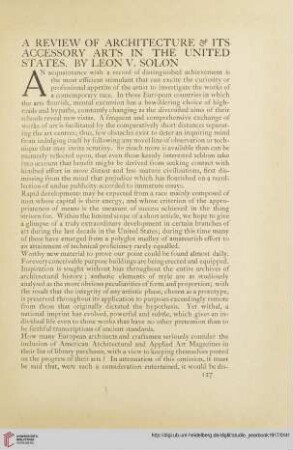 A review of architecture : Its accessory arts in the United States