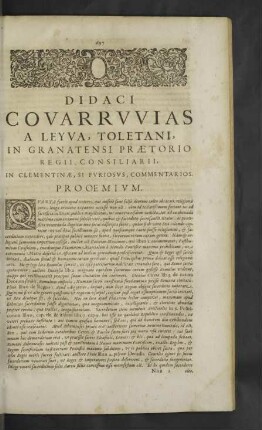 Didaci Covarruvias a Leyva Toletani. Relectio.