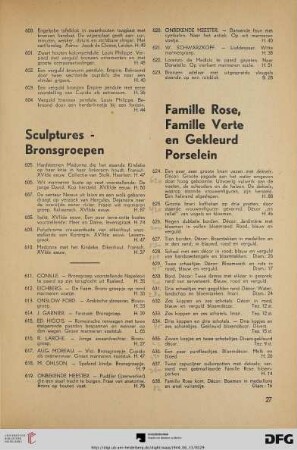 Famille Rose, Famille Verte en gekleurd porselein (Nr. 624-697)