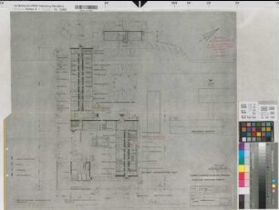 Münster (Münster) Landesuntersuchungsämter Nordrhein-Westfalen Grundriß Erdgeschoß 1957 1 : 200 59,5 x 70 Pause Staatshochbauamt Münster Regierung Münster Nr. 34047