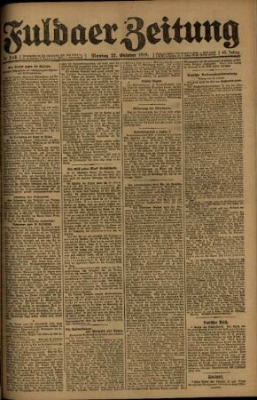 Ausgabe vom Montag, den 27. Oktober 1919.