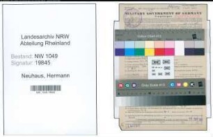 Entnazifizierung Hermann Neuhaus , geb. 13.08.1908 (Musiklehrer)