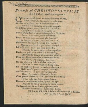 Paranesis ad Christophorum Pelargum