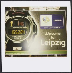 FIFA-Uhr am Leipziger Hauptbahnhof