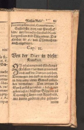 Cap. 11. Von der Diæt in dieser Kranckheit.