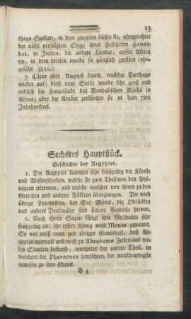 Sechstes Hauptstück. Geschichte der Aegypter