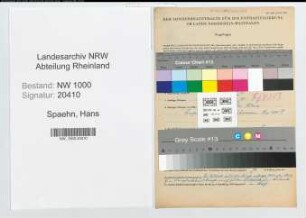 Entnazifizierung Hans Spaehn, geb. 29.06.1903 (Angest.)