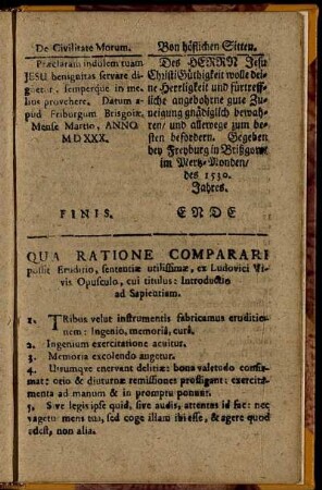 Qua Ratione Comparari ...