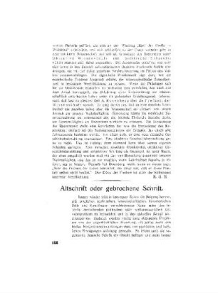 Altschrift oder gebrochene Schrift