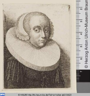 Brustbild einer Frau mit Mühlsteinkragen