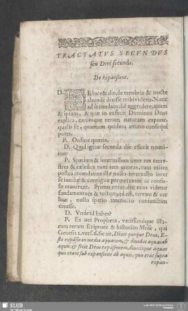 Tractatus Secundus seu Dies secunda, De èxpansione