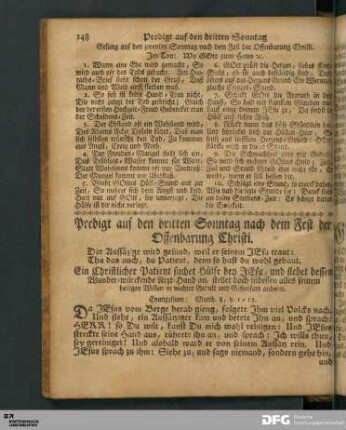 Predigt auf den dritten Sonntag nach dem Fest der Offenbarung Christi.
