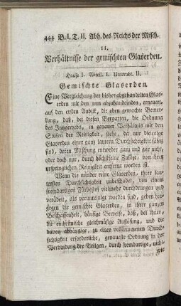 11. Verhältnisse der gemischten Glaserden