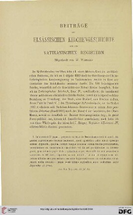 2.Ser. 16.1893: Beiträge zur elsässischen Kirchengeschichte aus den Vatikanischen Registern