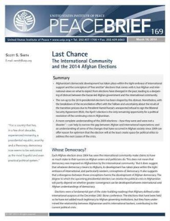 Last chance : the international community and the 2014 Afghan elections
