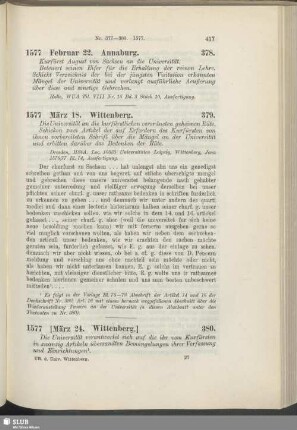 378. 1577, Februar 22. Annaburg