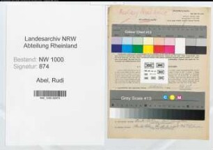 Entnazifizierung Rudi Abel, geb. 01.10.1906 (Arbeiter)