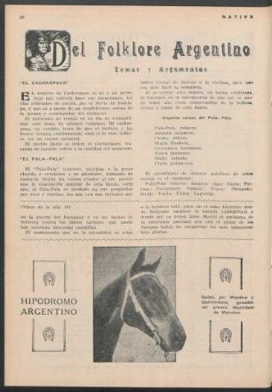 Del Folklore Argentino : Temas y Argumentos