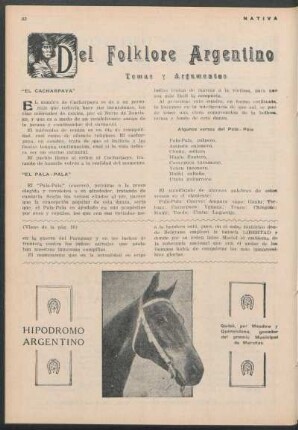Del Folklore Argentino : Temas y Argumentos