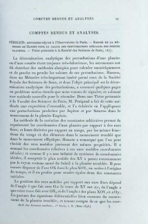Comptes Rendus et Analyses.