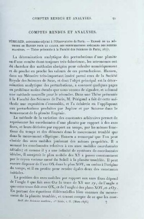 Comptes Rendus et Analyses.