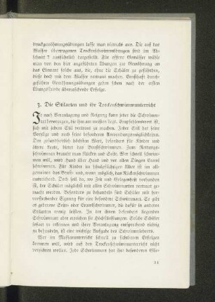 3. Die Stilarten und ihr Trockenschwimmunterricht