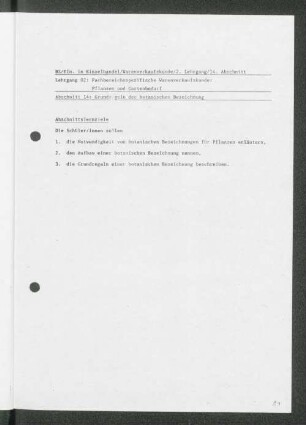 Abschnitt 14: Grundregeln der botanischen Bezeichnung