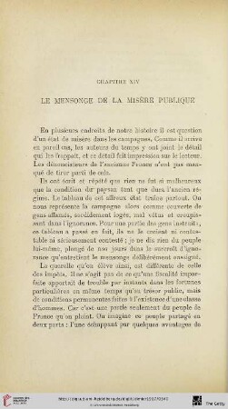 Chapitre XIV. Le mensonge de la misére publique