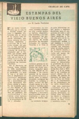 Estampas del viejo Buenos Aires : Charlas de cafe