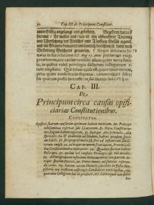 Cap. III. De Principum circa causas opificiarias Constitutionibus