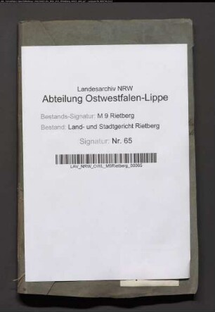 Teilungsrezess Süren und Lütkenbruch bei Varensell, Druffel und Lintel
