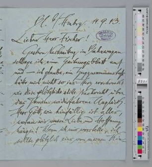 Brief an Samuel Fischer